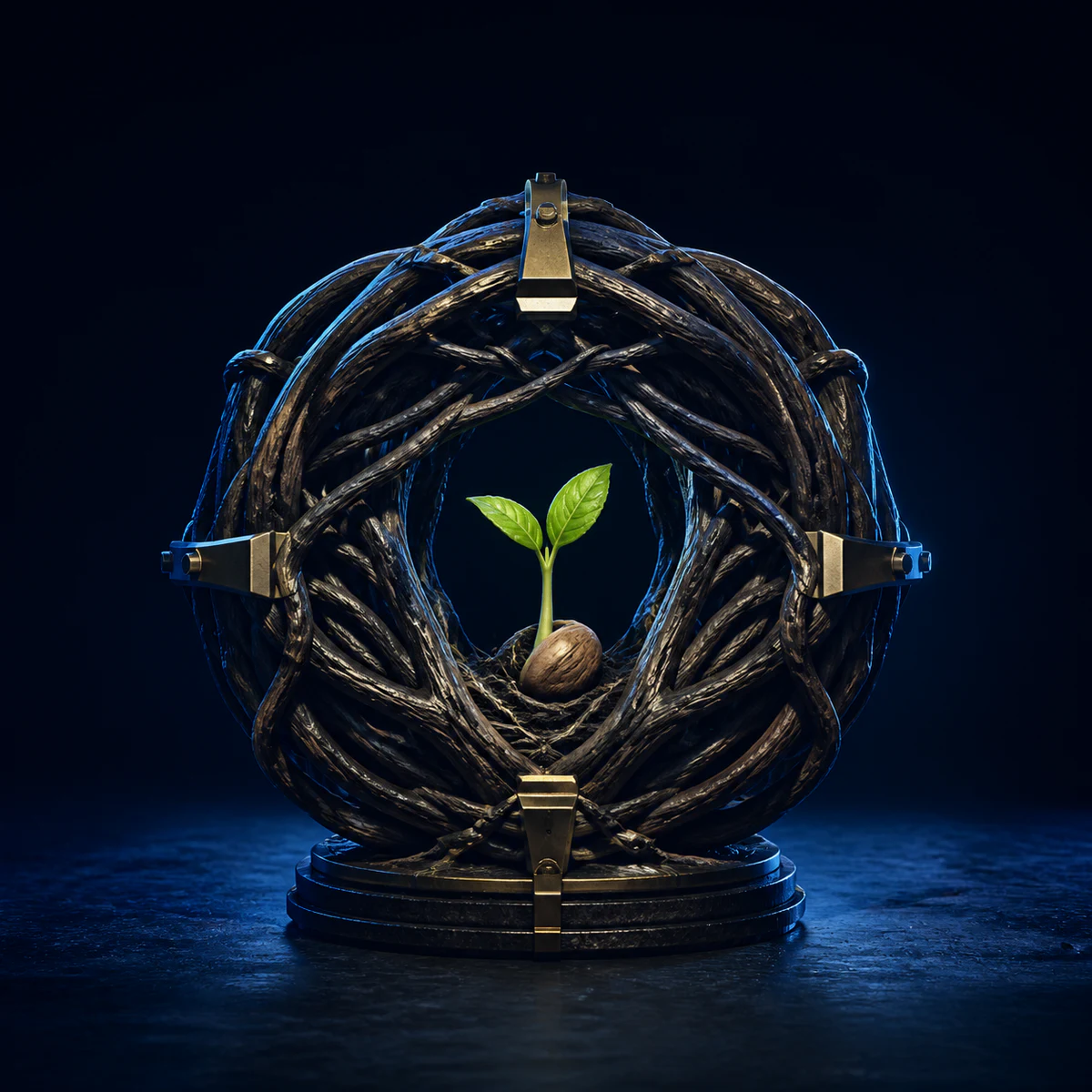 A protective structure of roots and a young sprout for Kök Muhafızları