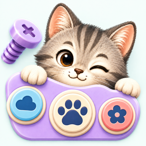 Pet Screw Puzzle app icon showing colorful screws and a kitten